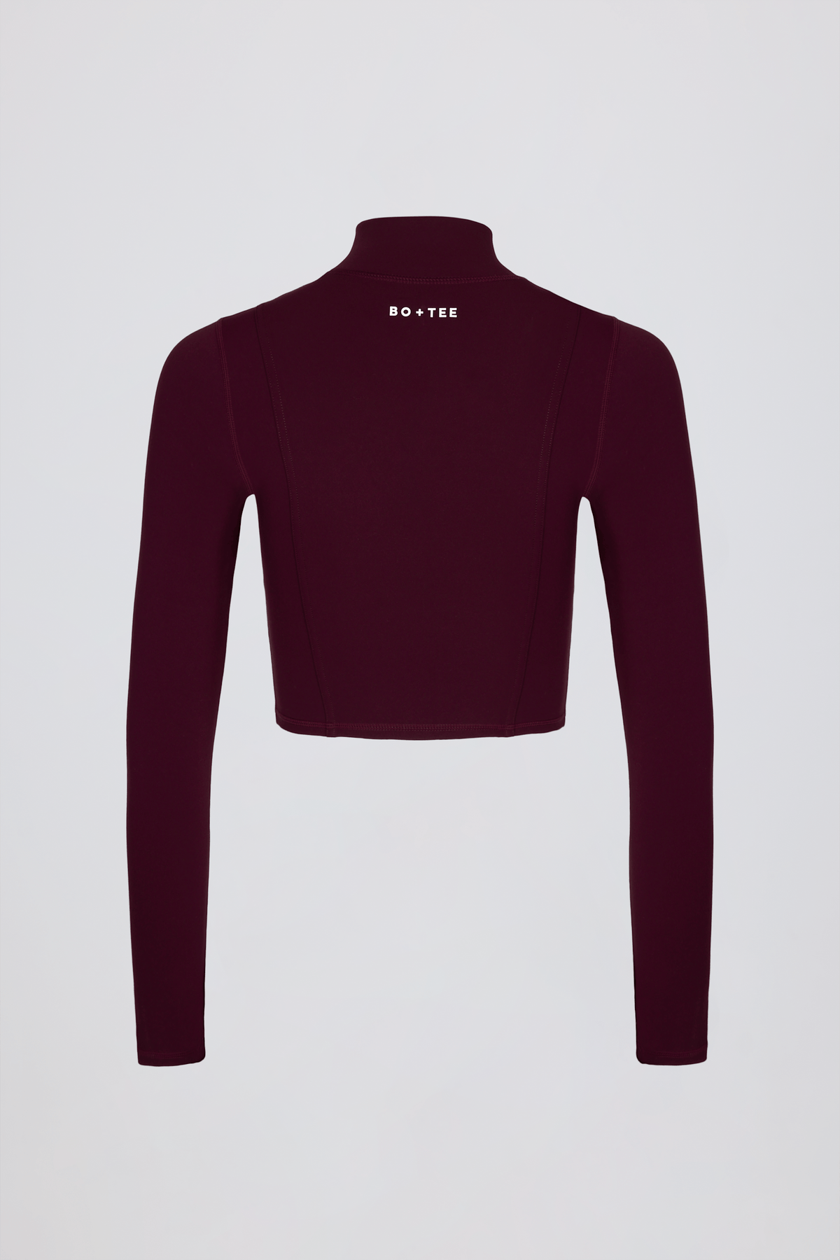 Chic Soft Active Zip-Up Cropped Jacket in Burgundy