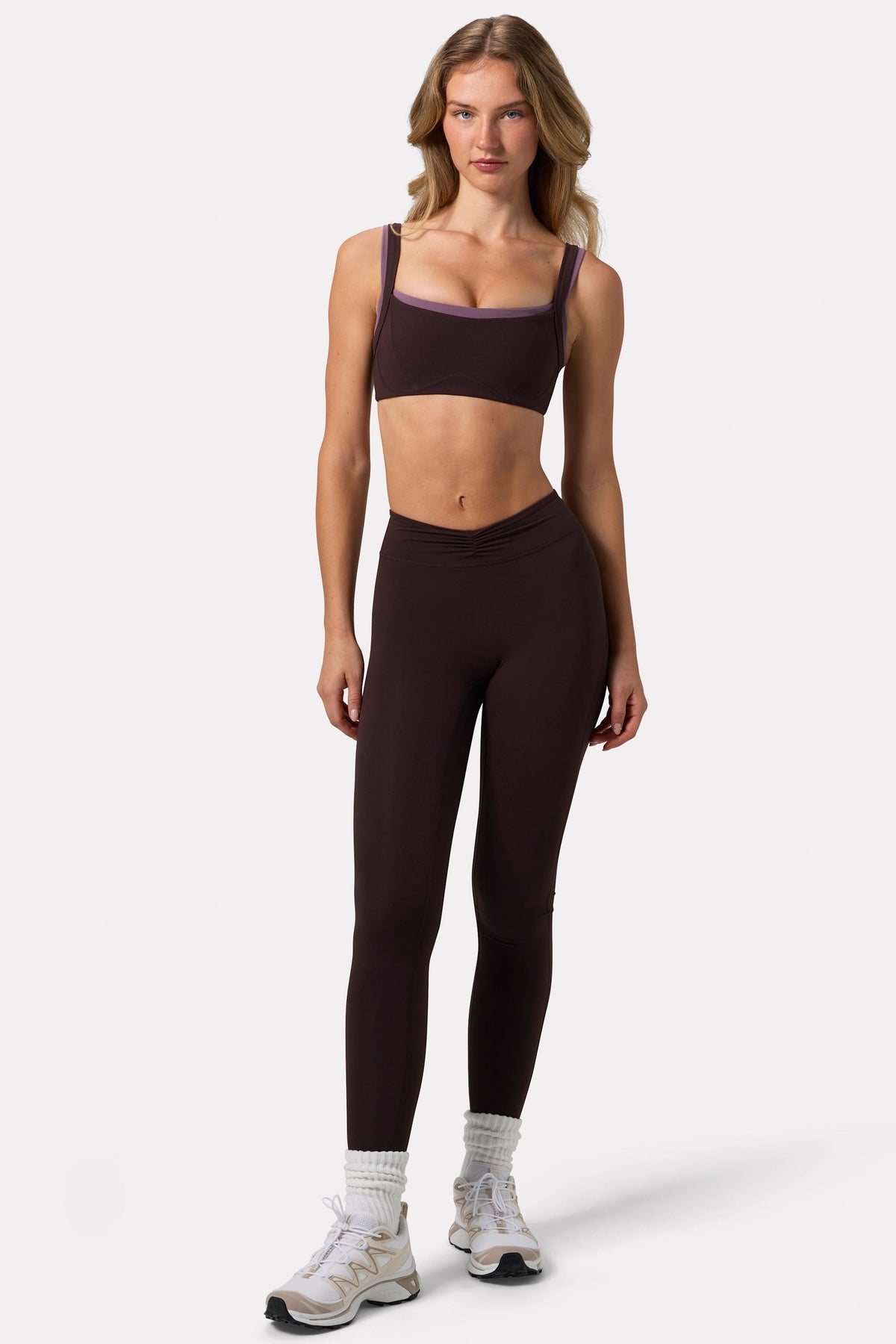Chic Soft Active Ruched Leggings in Espresso