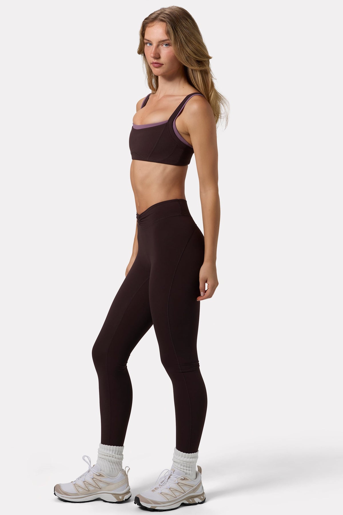 Chic Soft Active Ruched Leggings in Espresso
