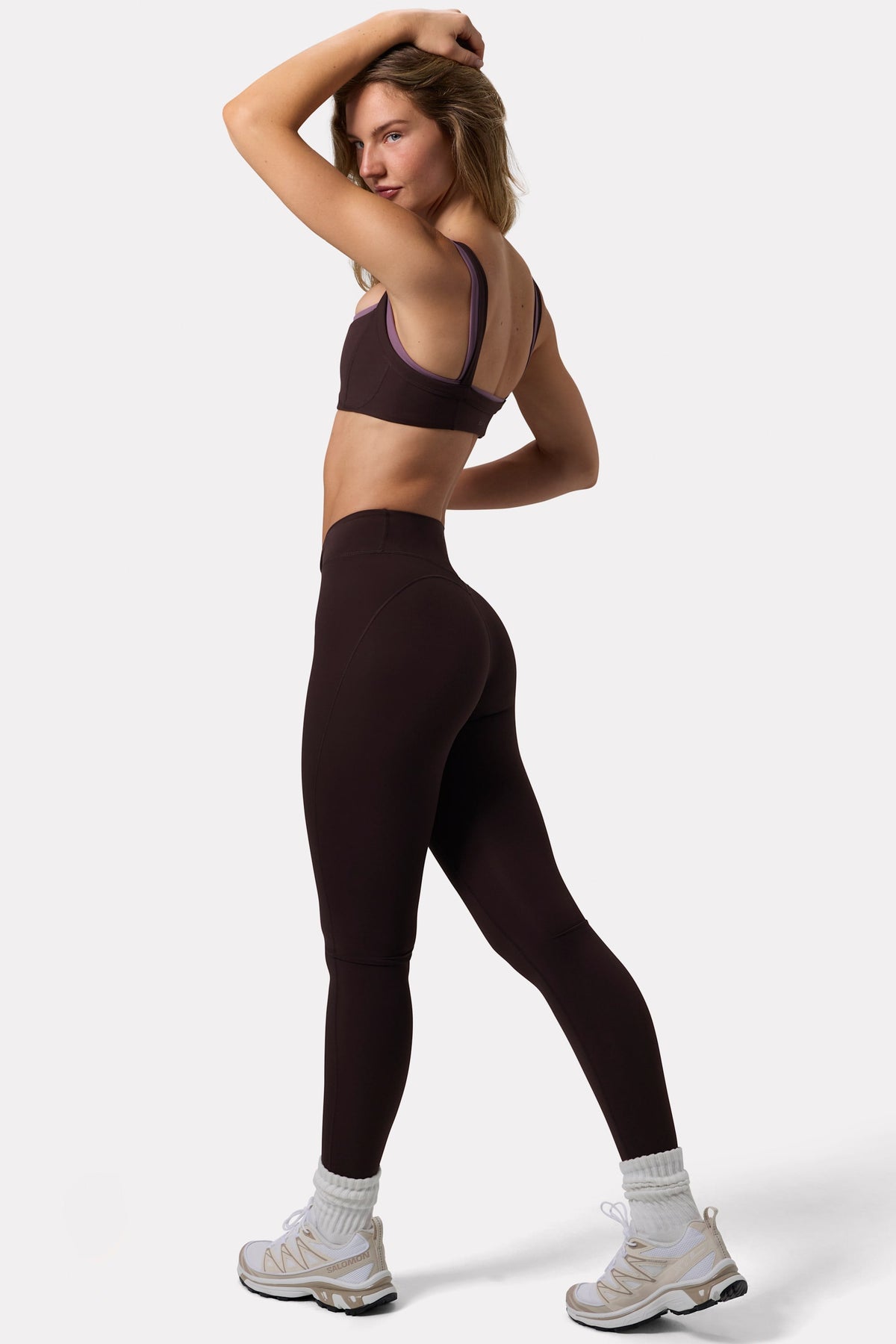 Chic Soft Active Ruched Leggings in Espresso