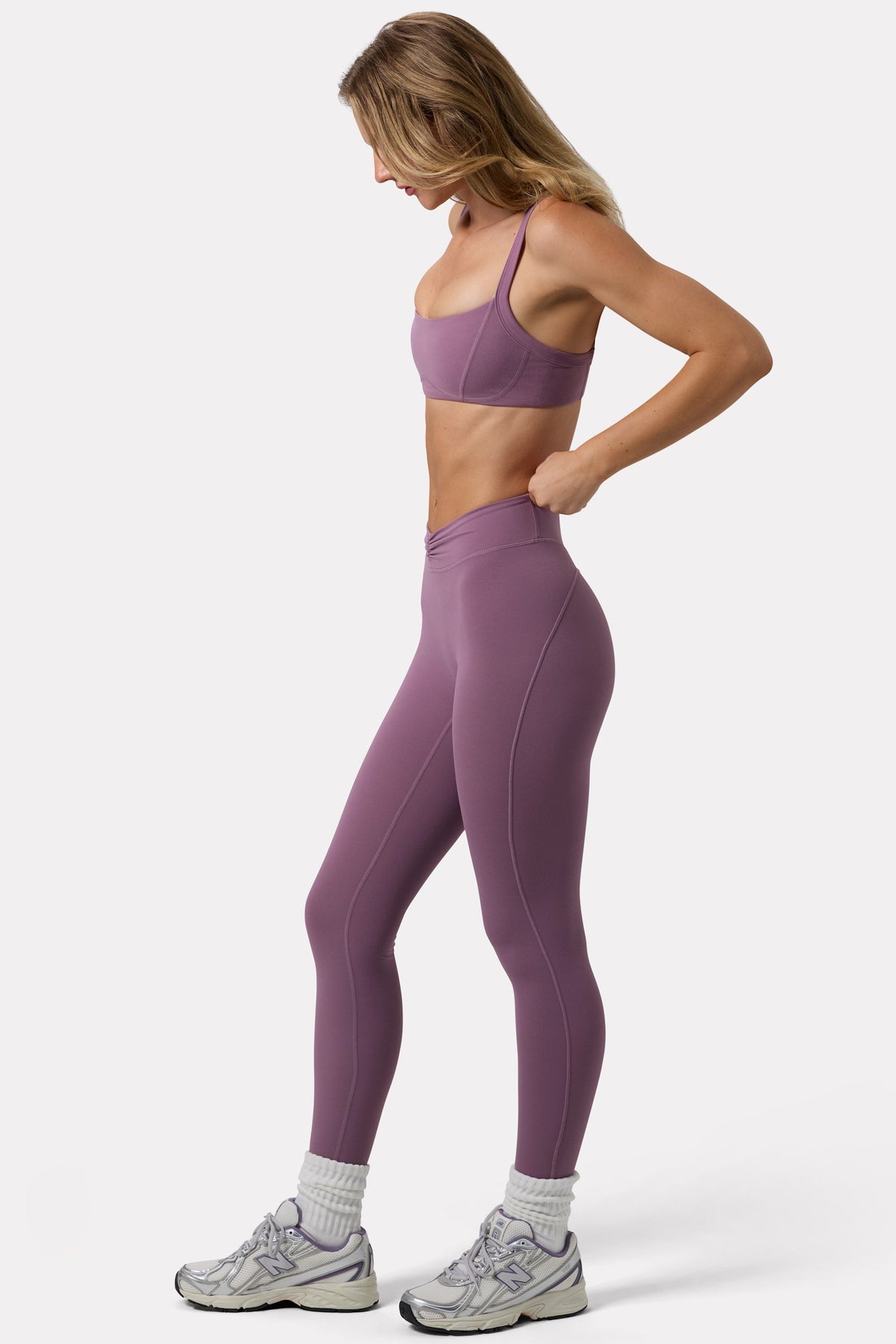 Chic Soft Active Ruched Leggings in Dusk