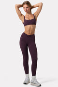 Chic Soft Active Ruched Leggings in Plum