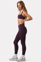 Chic Soft Active Ruched Leggings in Plum