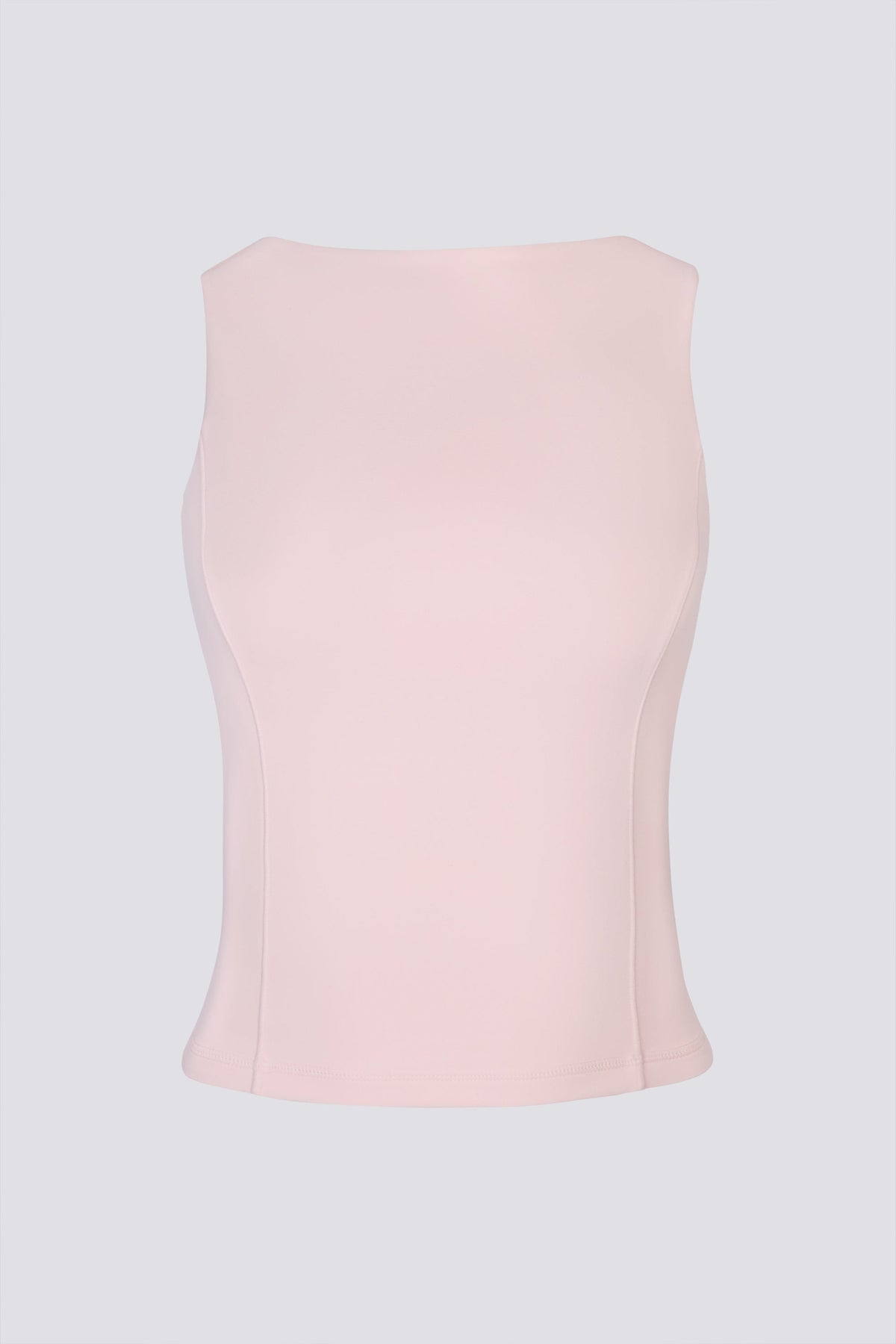 Chic Soft Active Boat-Neck Open-Back Tank Top in Ballet Pink