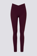 Chic Soft Active V-Waist Leggings in Burgundy