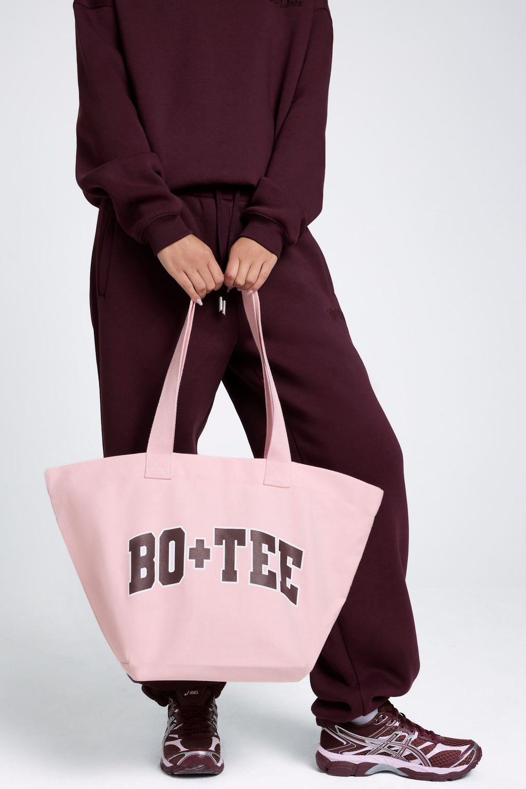 Chic Oversized Tote Bag in Powder Pink