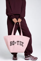 Chic Oversized Tote Bag in Powder Pink