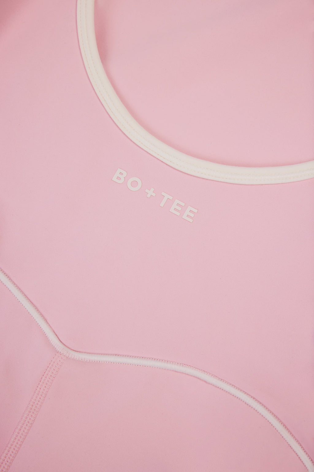 Chic Soft Active Backless Contrast Unitard in Powder Pink