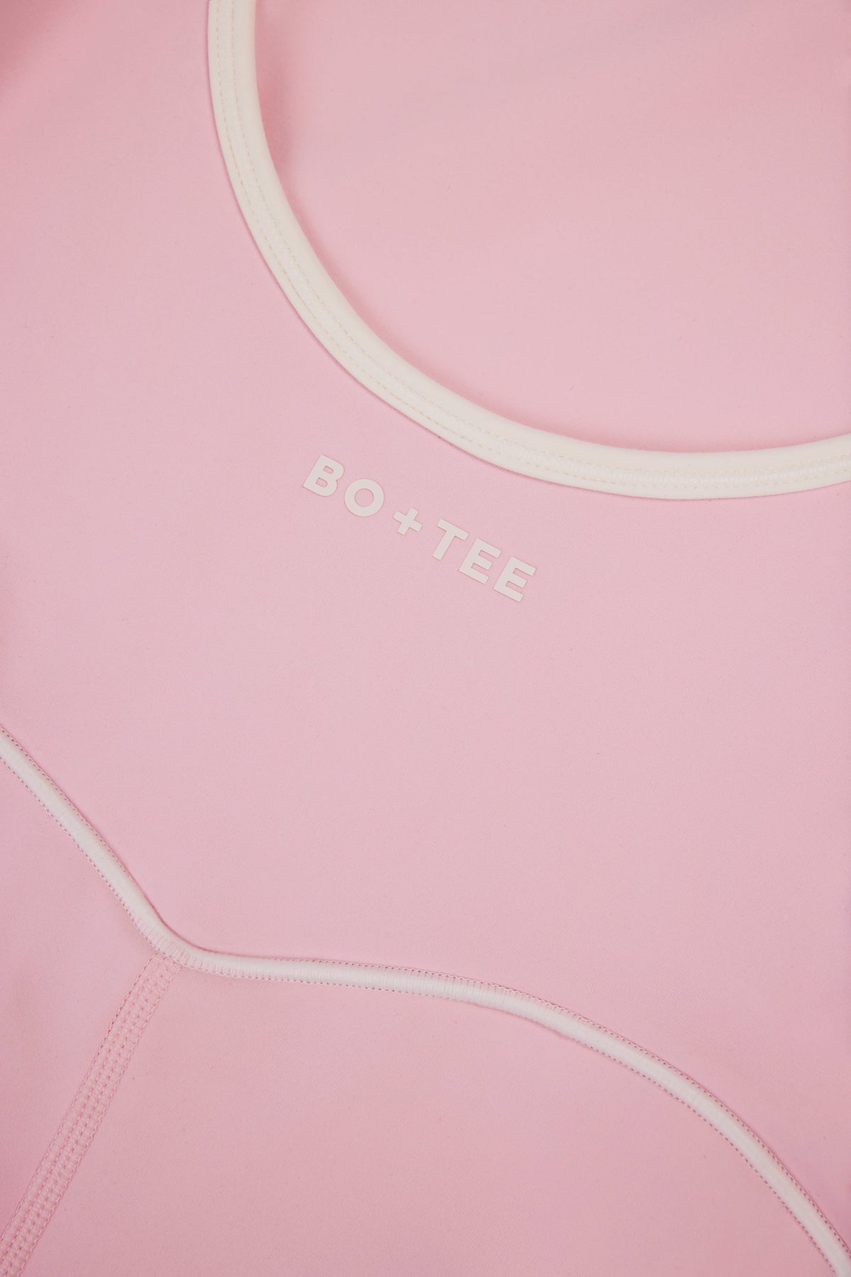 Chic Soft Active Backless Contrast Unitard in Powder Pink
