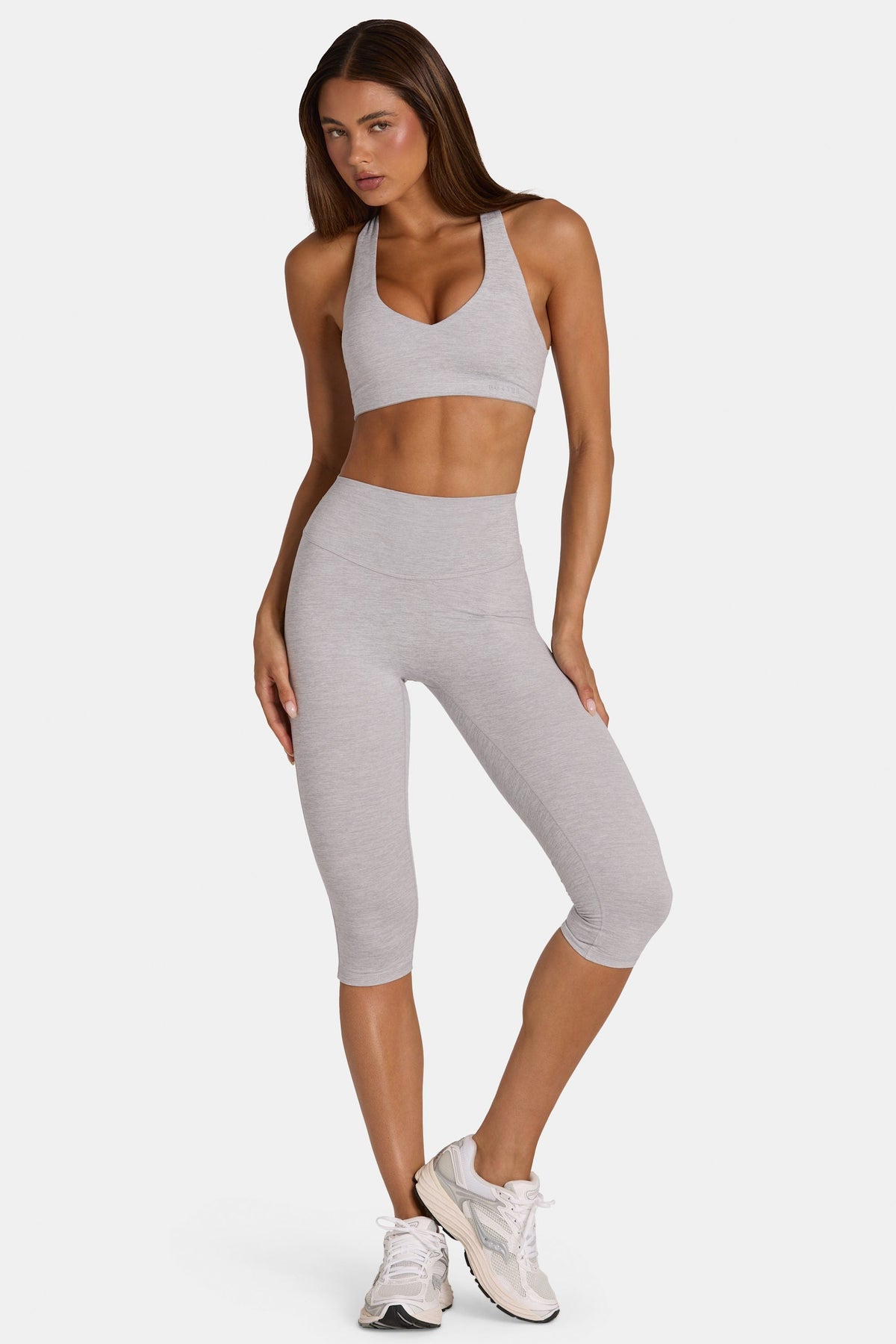 Chic Soft Active Capri Leggings in Grey Marl