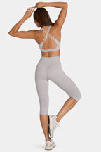 Chic Soft Active Capri Leggings in Grey Marl
