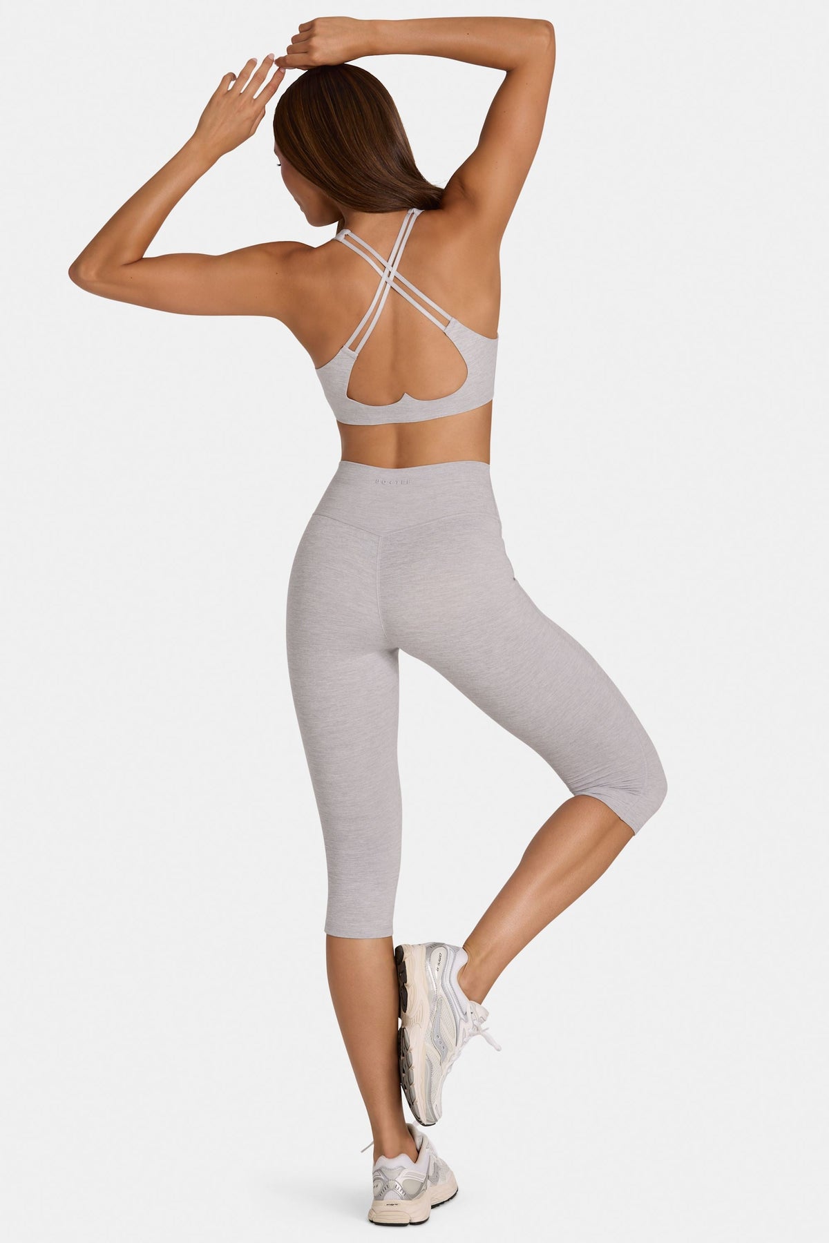 Chic Soft Active Capri Leggings in Grey Marl