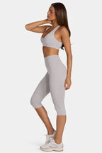 Chic Soft Active Capri Leggings in Grey Marl