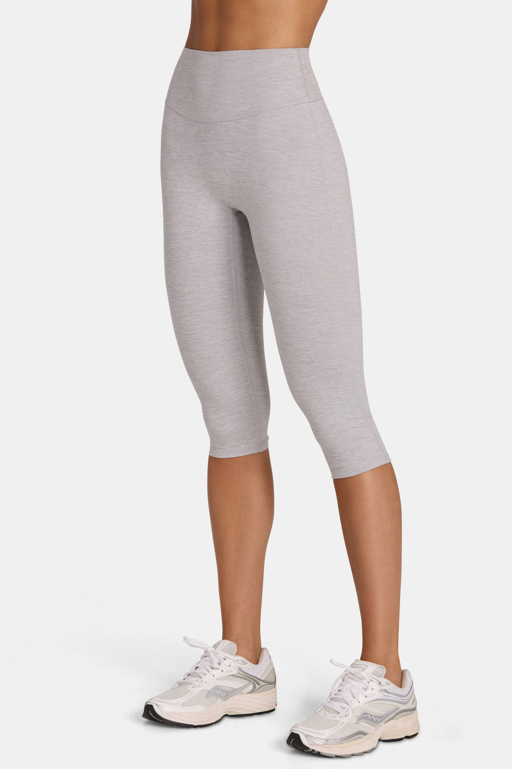 Chic Soft Active Capri Leggings in Grey Marl