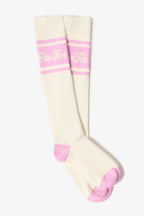 Chic Cotton Knee-High Ski Socks in Powder Pink