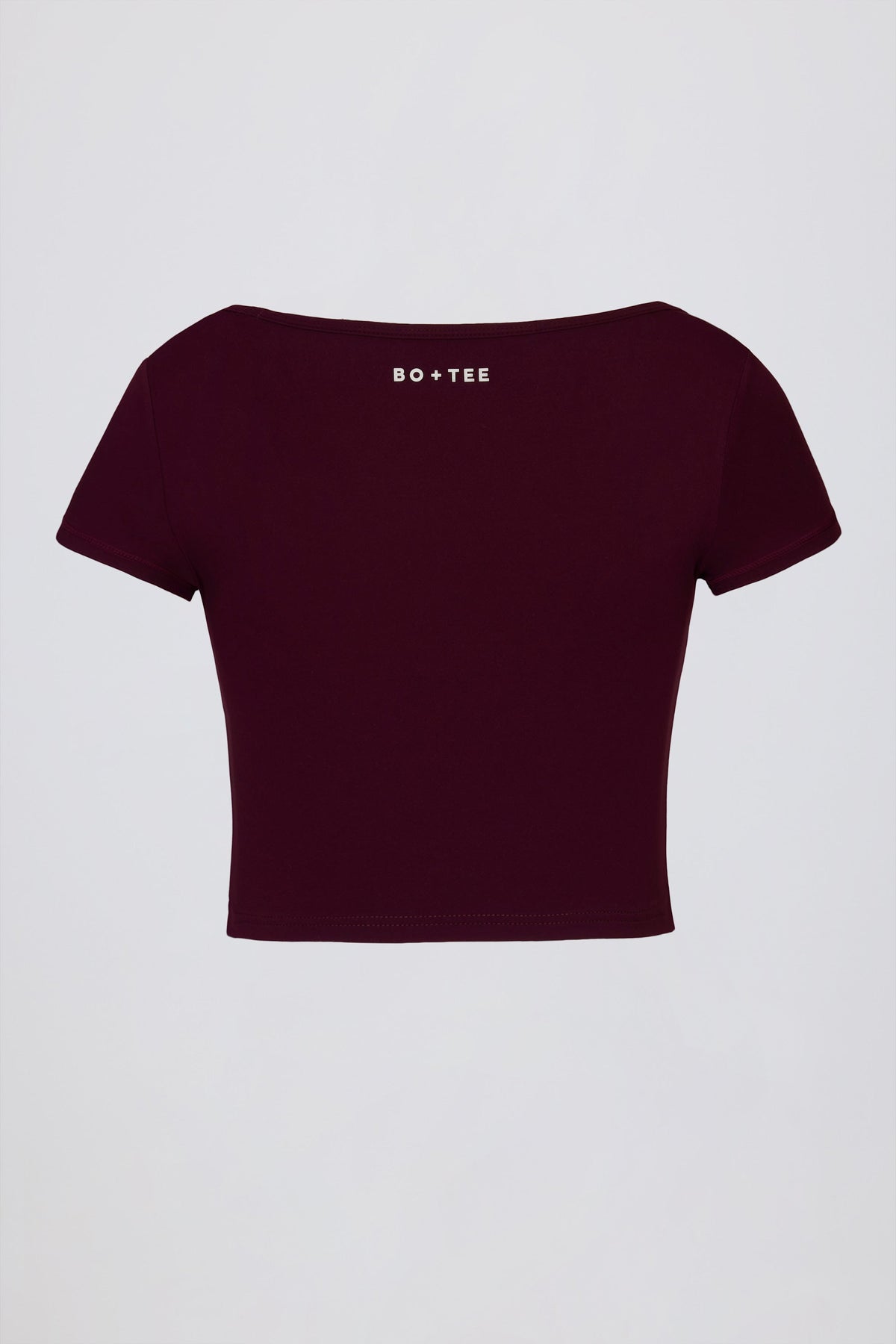 Chic Soft Active Sweetheart-Neck Crop Top in Burgundy
