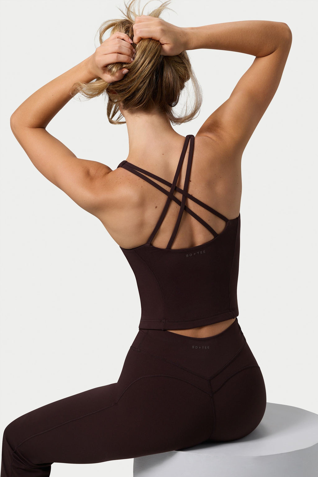 Chic Soft Active Sweetheart-Neck Tank Top in Espresso