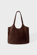 Chic Suede Tote Bag in Espresso