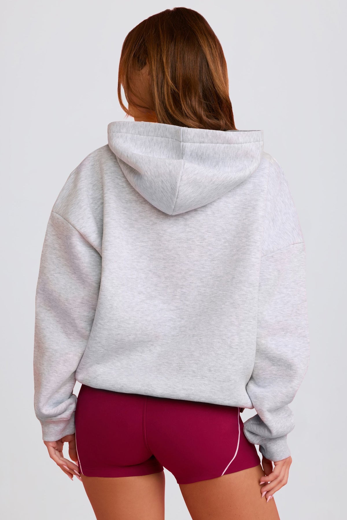 Chic Oversized Applique Hoodie in Grey