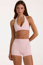 Chic Soft Active Sports Bra in Blush Marl