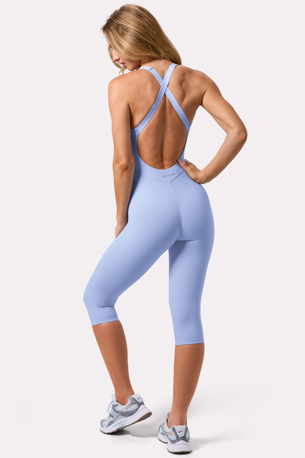 Chic Soft Active Capri Jumpsuit in Sky
