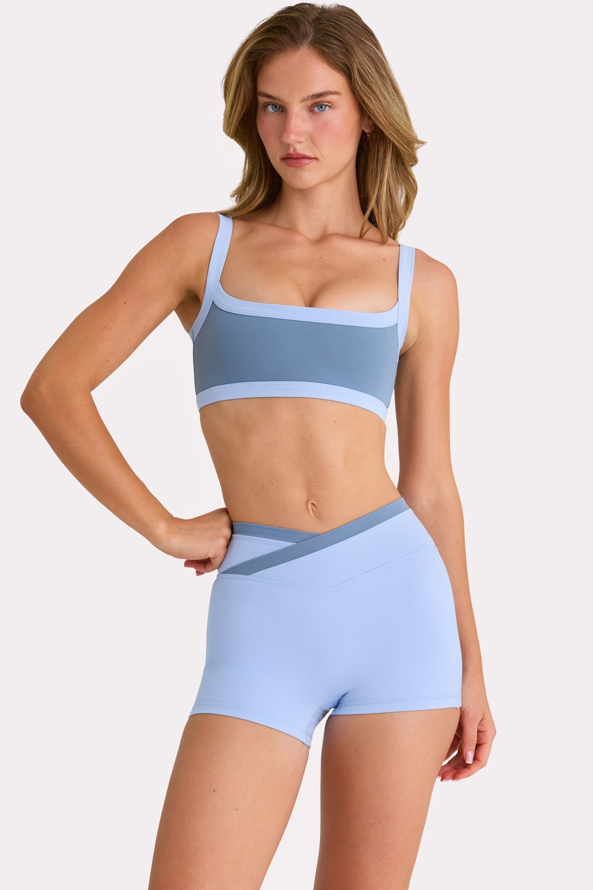Chic Soft Active Shorts in Sky