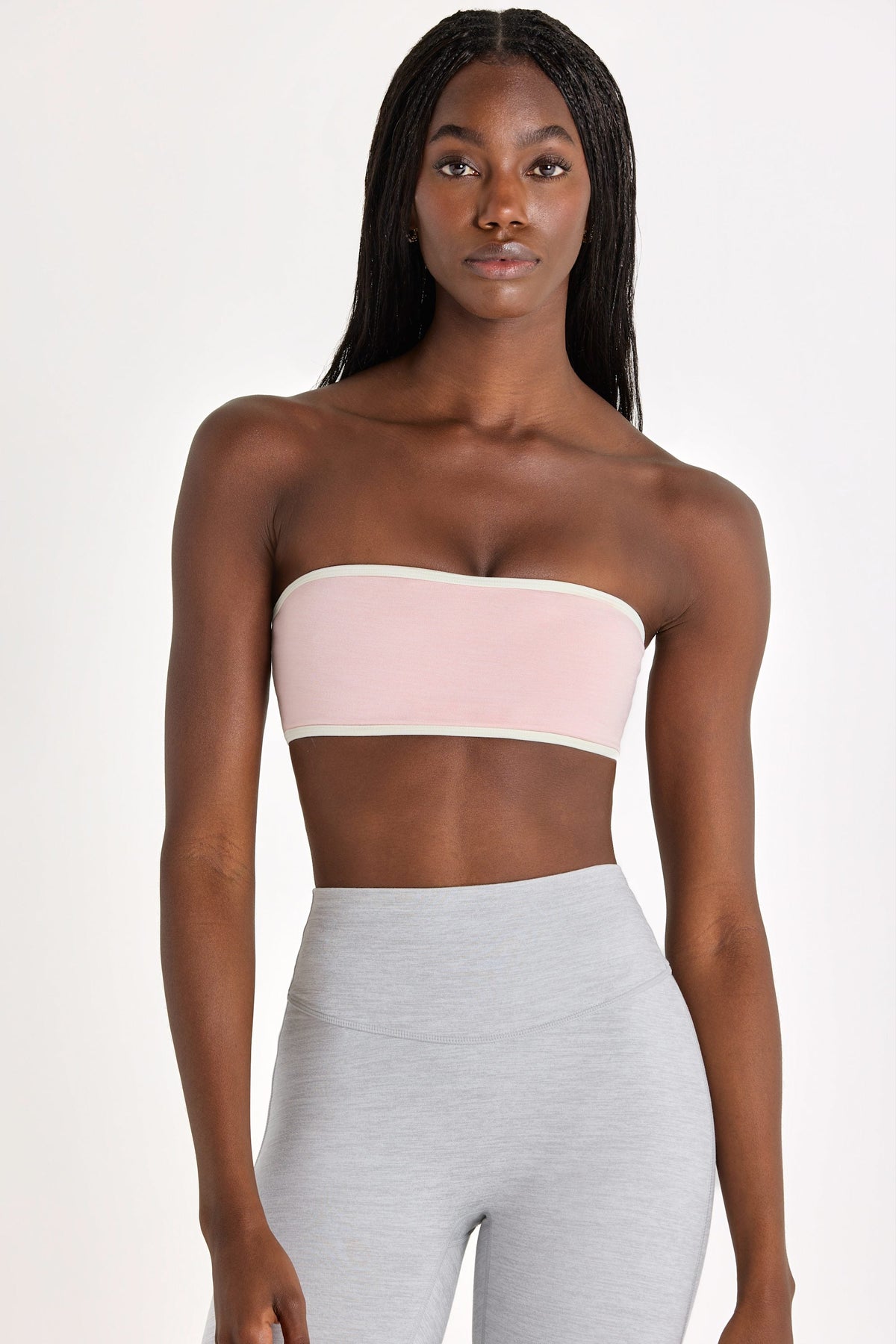 Chic Soft Active Bandeau Sports Bra in Blush Marl