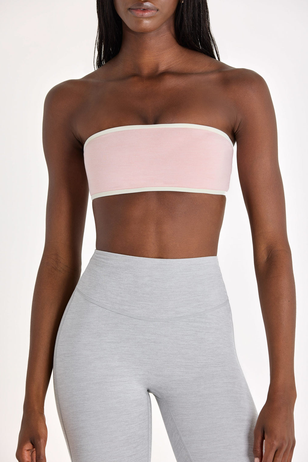 Chic Soft Active Bandeau Sports Bra in Blush Marl