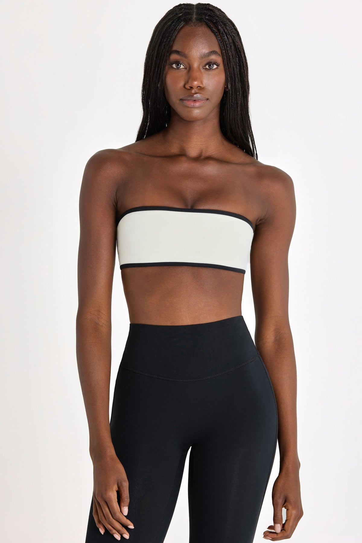 Chic Soft Active Bandeau Sports Bra in Ivory
