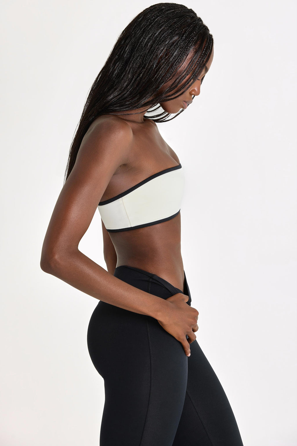 Chic Soft Active Bandeau Sports Bra in Ivory