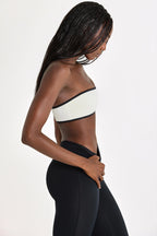Chic Soft Active Bandeau Sports Bra in Ivory