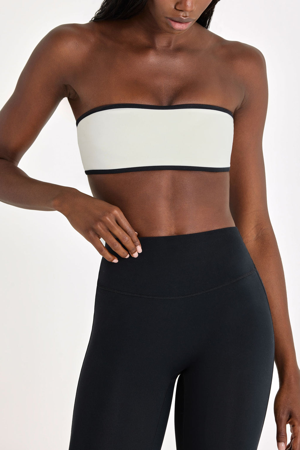Chic Soft Active Bandeau Sports Bra in Ivory