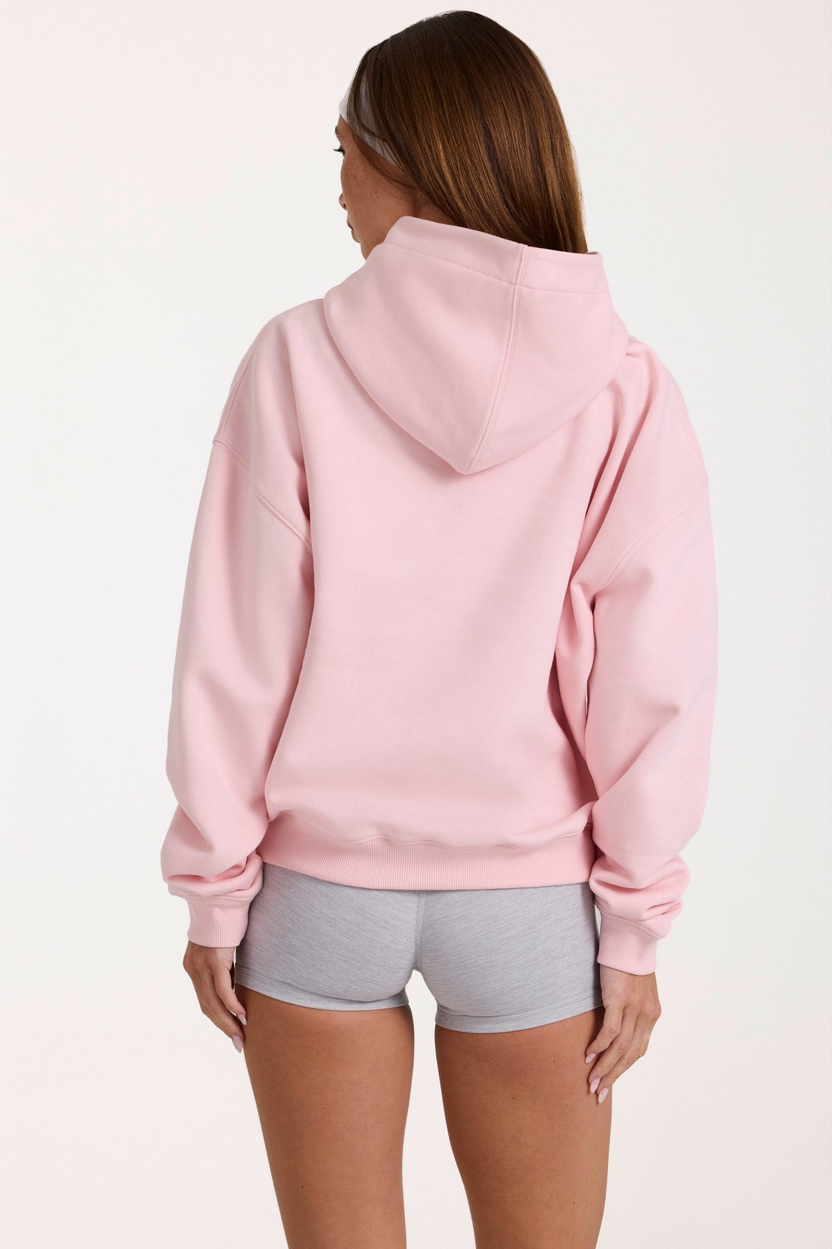 Chic Oversized Applique Hoodie in Blush