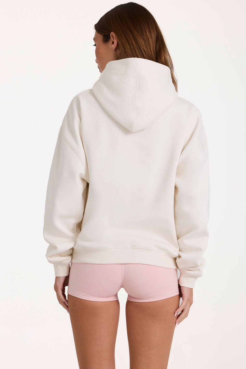 Chic Oversized Applique Hoodie in Ivory