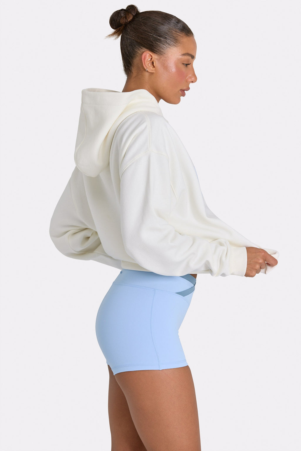 Chic Oversized Applique Hoodie in Coconut