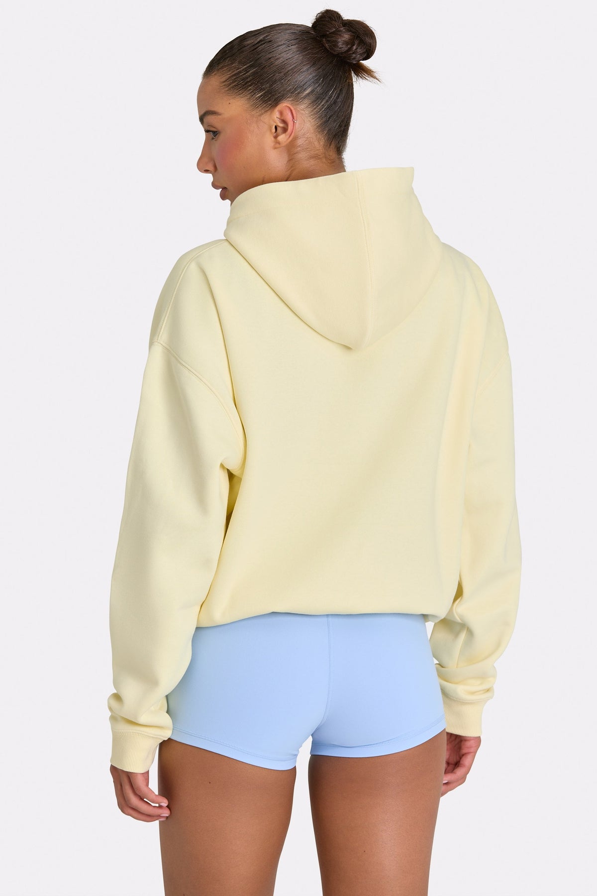 Chic Oversized Applique Hoodie in Lemon