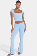 Chic ButterCloud Flared Leggings in Sky