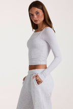 Chic ButterCloud Layered Top in Grey Marl