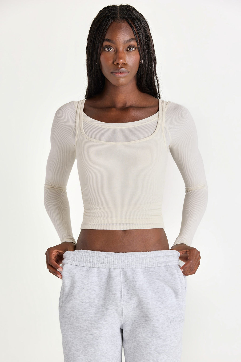 Chic ButterCloud Layered Top in Coconut