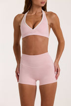 Chic Soft Active Mini Shorts in Blush Marl