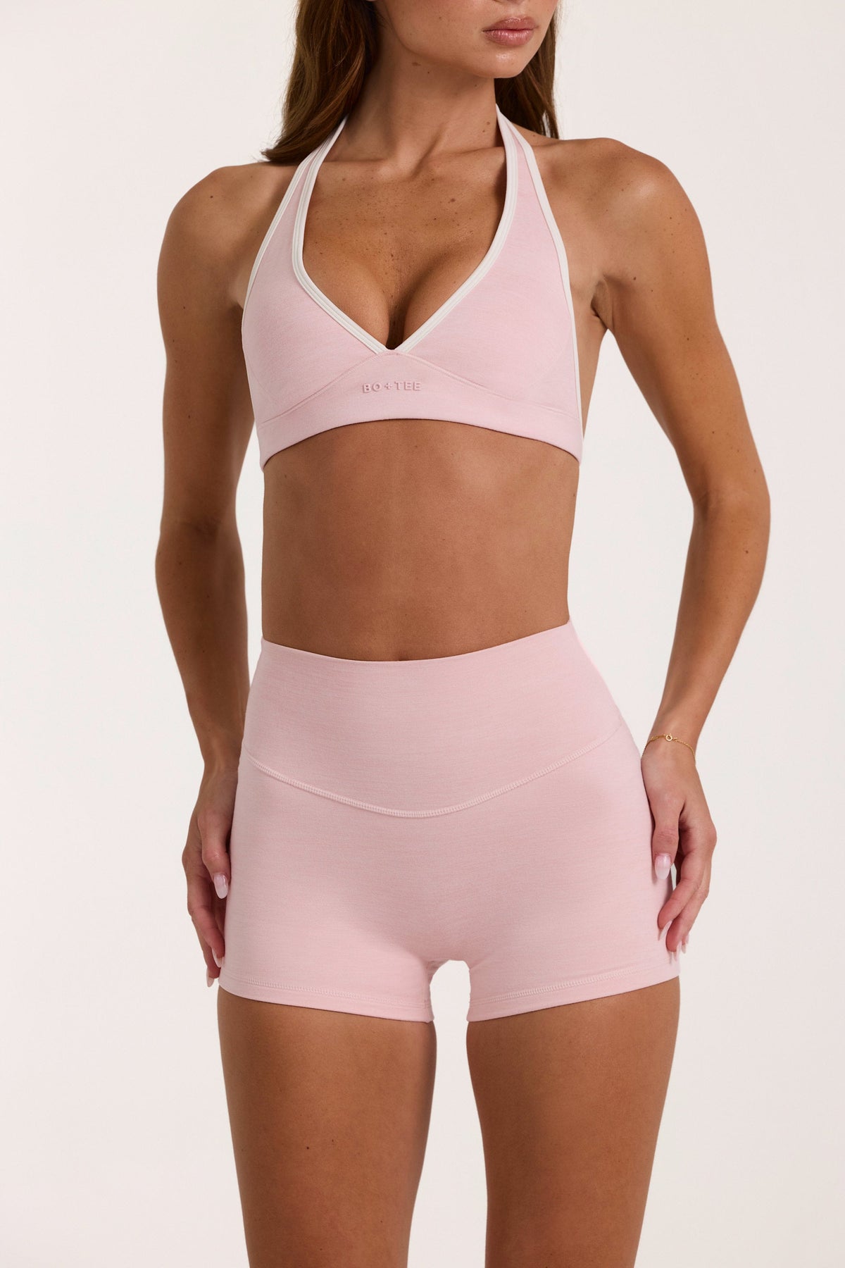 Chic Soft Active Mini Shorts in Blush Marl