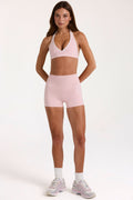 Chic Soft Active Mini Shorts in Blush Marl