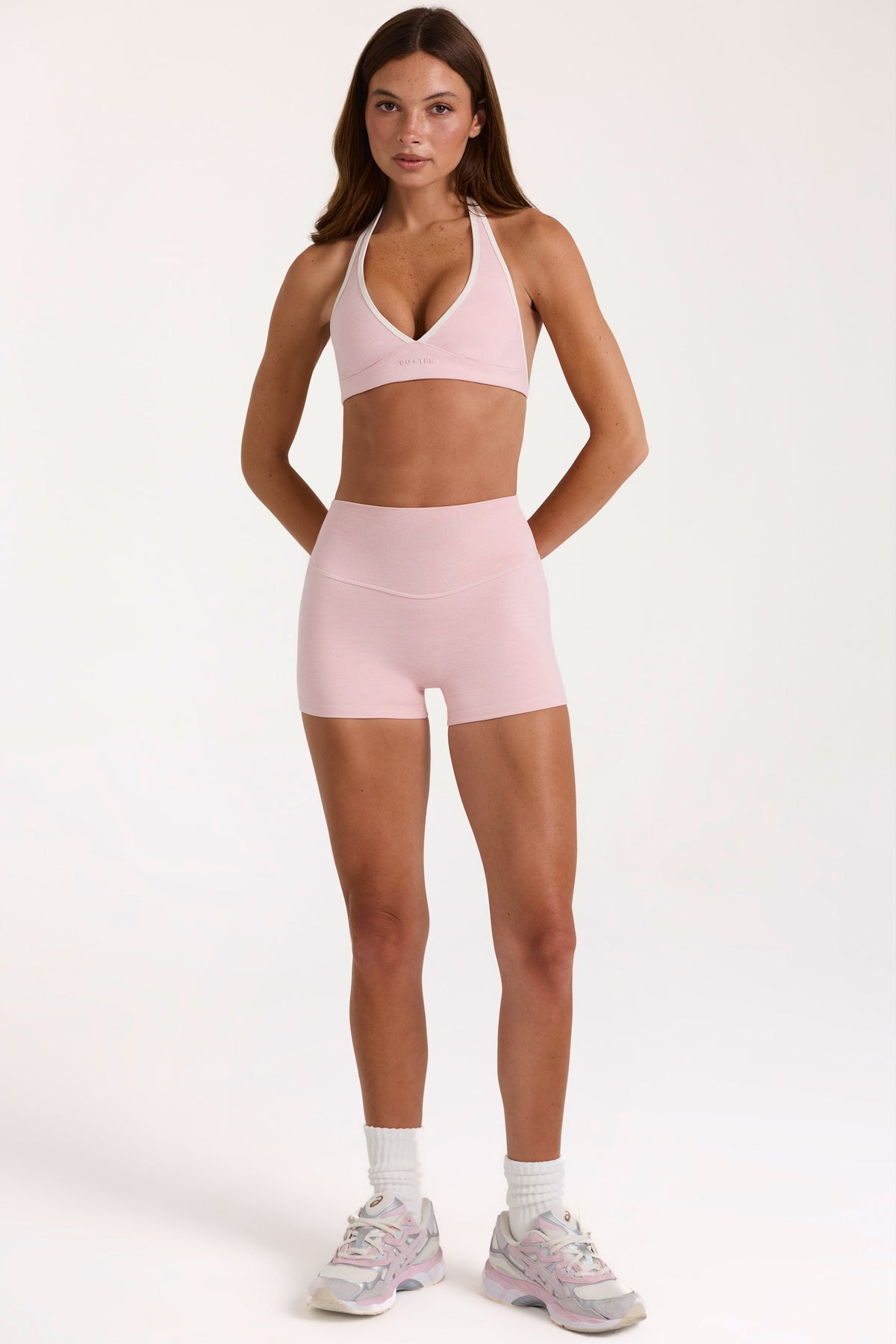 Chic Soft Active Mini Shorts in Blush Marl