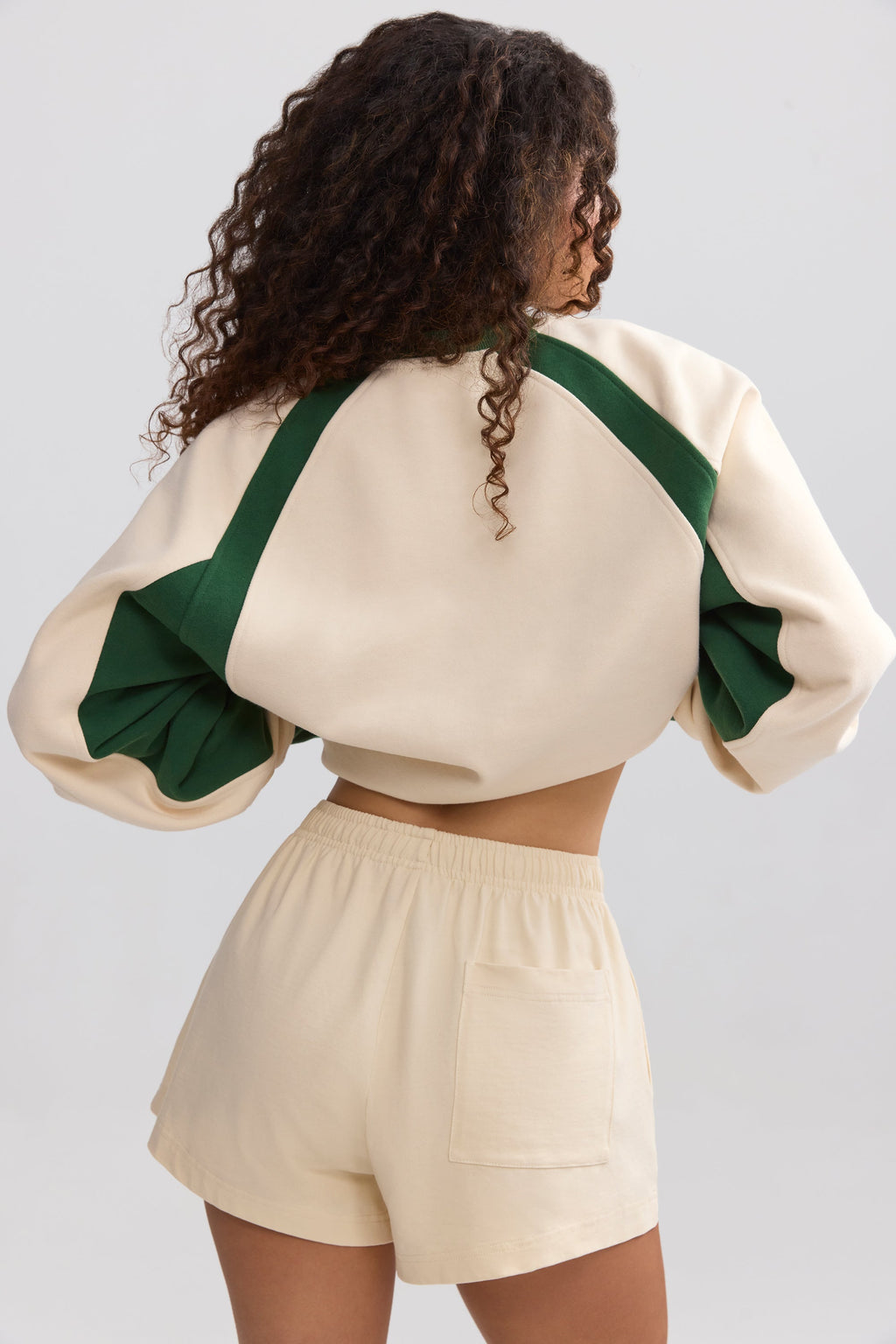Chic Soft Cotton Jersey Elasticated Mini Shorts in Marble