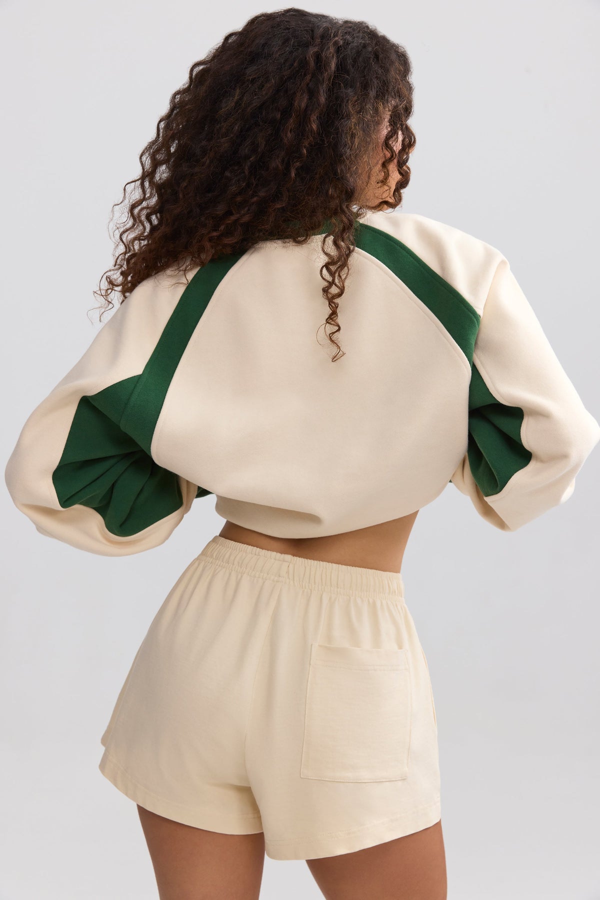 Chic Soft Cotton Jersey Elasticated Mini Shorts in Marble
