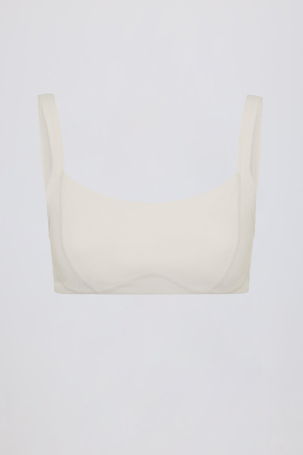 Chic Soft Active Seam-Detail Sports Bra in Oat