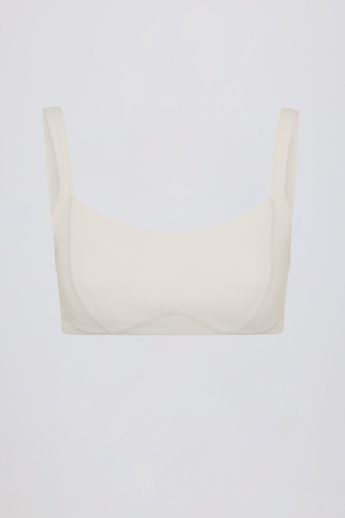 Chic Soft Active Seam-Detail Sports Bra in Oat