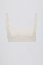 Chic Soft Active Seam-Detail Sports Bra in Oat