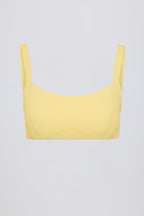 Chic Soft Active Seam-Detail Sports Bra in Lemon