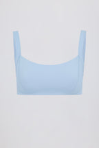 Chic Soft Active Seam-Detail Sports Bra in Sky